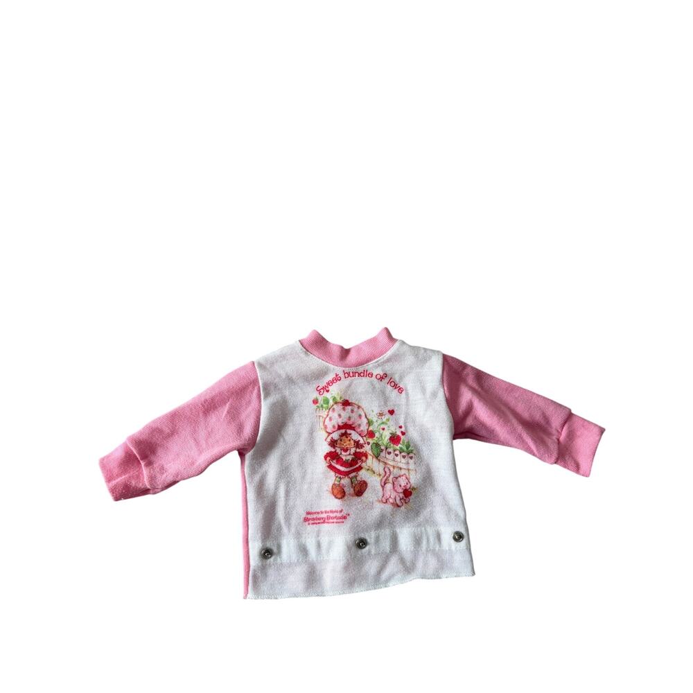 Vintage 80s Strawberry Shortcake Toddletime JCPenney Baby Pajama Top Snap Back
